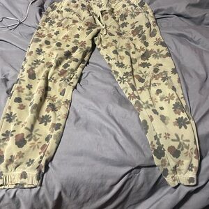 Sonoma Floral Pattern Joggers - Olive and Brown